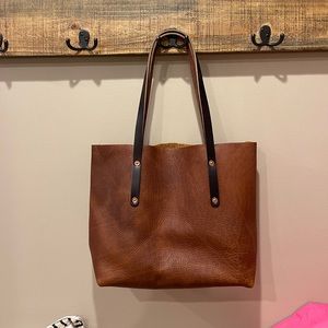 Go Forth Goods medium Avery Tote saddle with Mocha straps